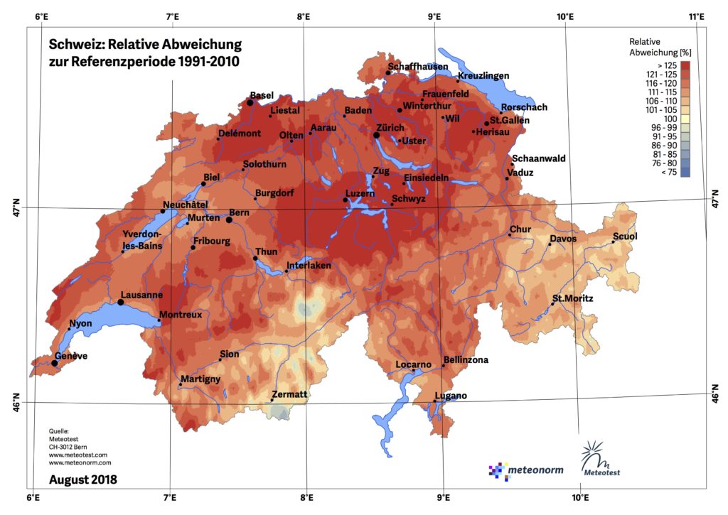Überdurchschnittliche Sonneneinstrahlung auch im August - SSES
